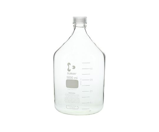 SCHOTT DURAN 017200-50003 Screw-Top Bottle Round White (DURAN(R)) with Clear Cap 5000mL